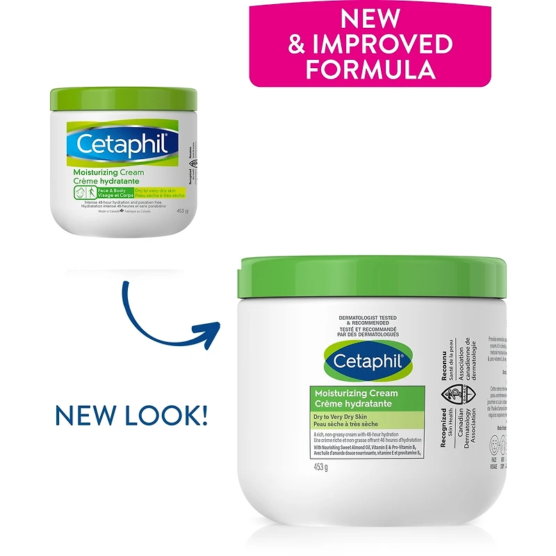 Moisturizing Cream - Hydrating Moisturizer for Dry to Very Dry, Sensitive Skin, Provides 48-Hour Hydration