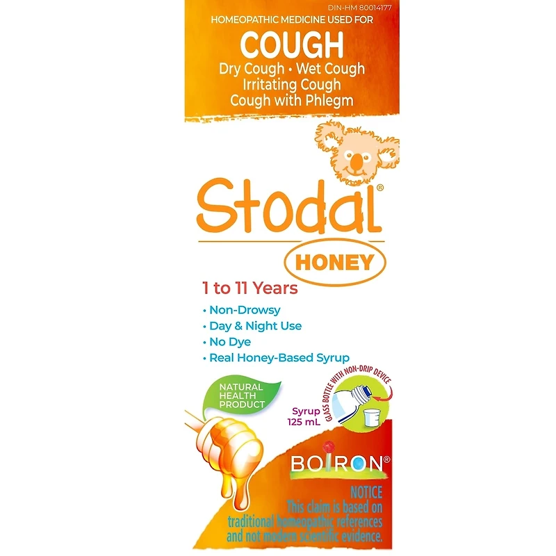 Children's Stodal Honey for Dry or Wet Cough in Children 1 to 11 Years of Age.