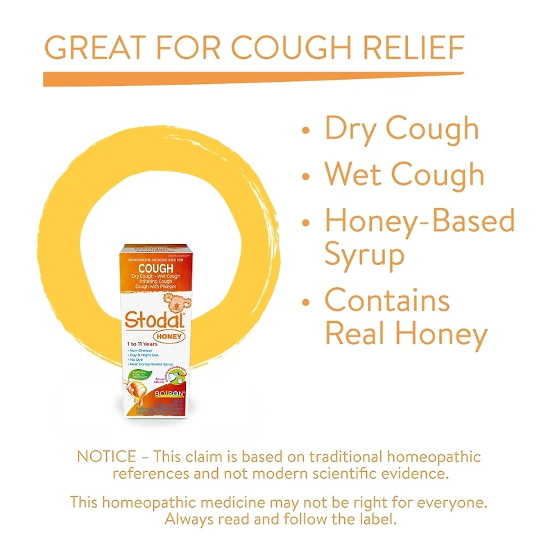 Children's Stodal Honey for Dry or Wet Cough in Children 1 to 11 Years of Age.