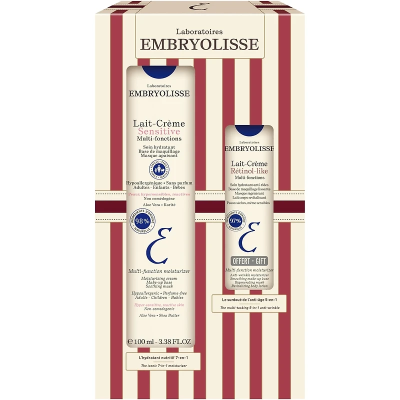 Coffret Lait-Crème Sensitive 100ml & Lait-Crème Rétinol-like 15ml