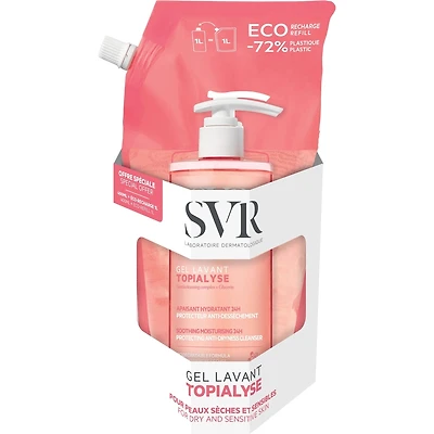Duo Topialyse Gel Lavant 400ml + Éco-recharge 1L