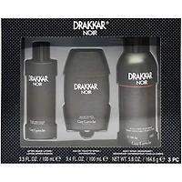 Guy Laroche Drakkar Noir 3PCS Gift Set - 100ML Eau de Toilette + 100ML After Shave Lotion + 164.6G Body Spray Deodorant