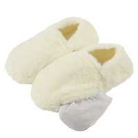 Pantoufles chauffante peluche ivoire small/medium