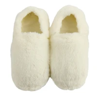 Pantoufles chauffante peluche ivoire medium/large