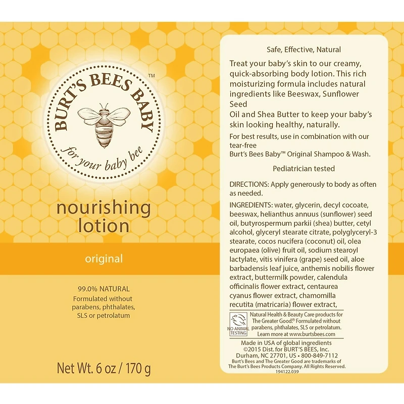 Burt’s Bees Baby Original Nourishing Lotion, 170g