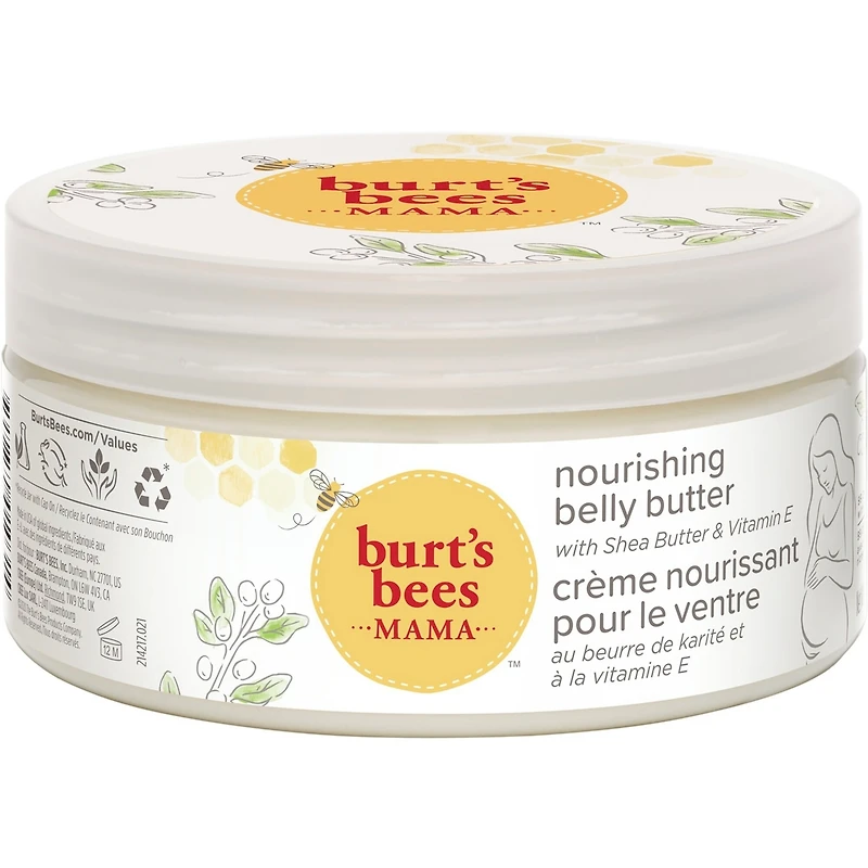 Beurre pour le ventre Burt’s Bees MamaMC non parfumé avec beurre de karité et vitamine E, d’origine naturelle à 99,0 %