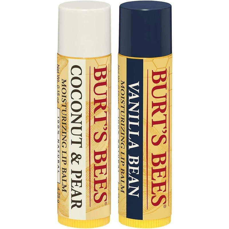 100% Natural Moisturizing Lip Balm, Coconut & Pear and Vanilla Bean