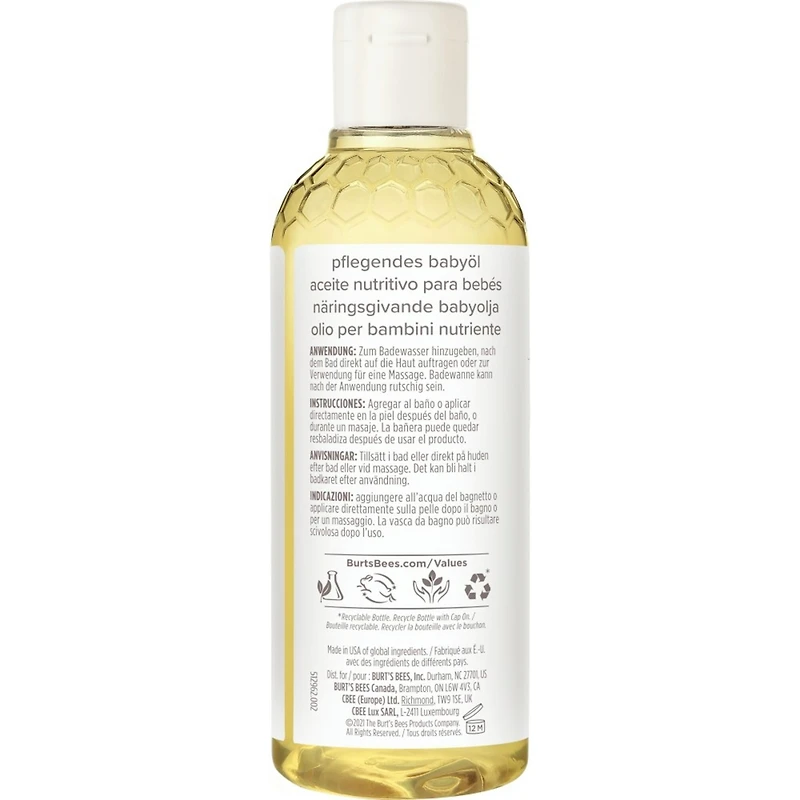 Nourishing Baby Oil, 100% Natural Origin Baby Skin Care, Paraben Free, Pediatrician Tested
