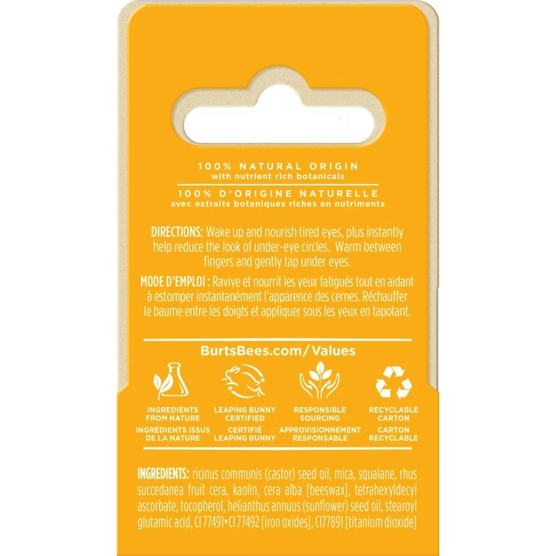 Baume illuminateur pour les yeux d’origine naturelle à 100 % avec vitamine C