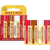 Burt’s Bees® Festive Fix Holiday Gift Set, 100% Natural Origin Moisturizing Lip Balm, Shortbread Cookie, Cranberry Spritz, Salted Caramel and Peppermint, 4 Tubes