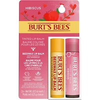 Original Beeswax Lip Balm and Hibiscus Tinted Lip Balm Gift Set, 100% Natural Origin