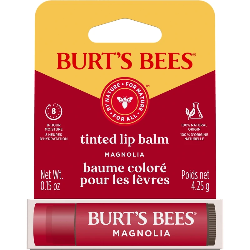 Burt's Bees 100% Natural Origin Moisturizing Tinted Lip Balm, Magnolia with Shea Butter