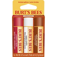 Burt's Bees 100% Natural Origin Moisturizing Lip Balm for Dry Chapped Lips, Get Soft and Hydrated Lips - Pack of 3 - (Cozy Season) Sugar Cookie, Cranberry Spritz, Salted Caramel