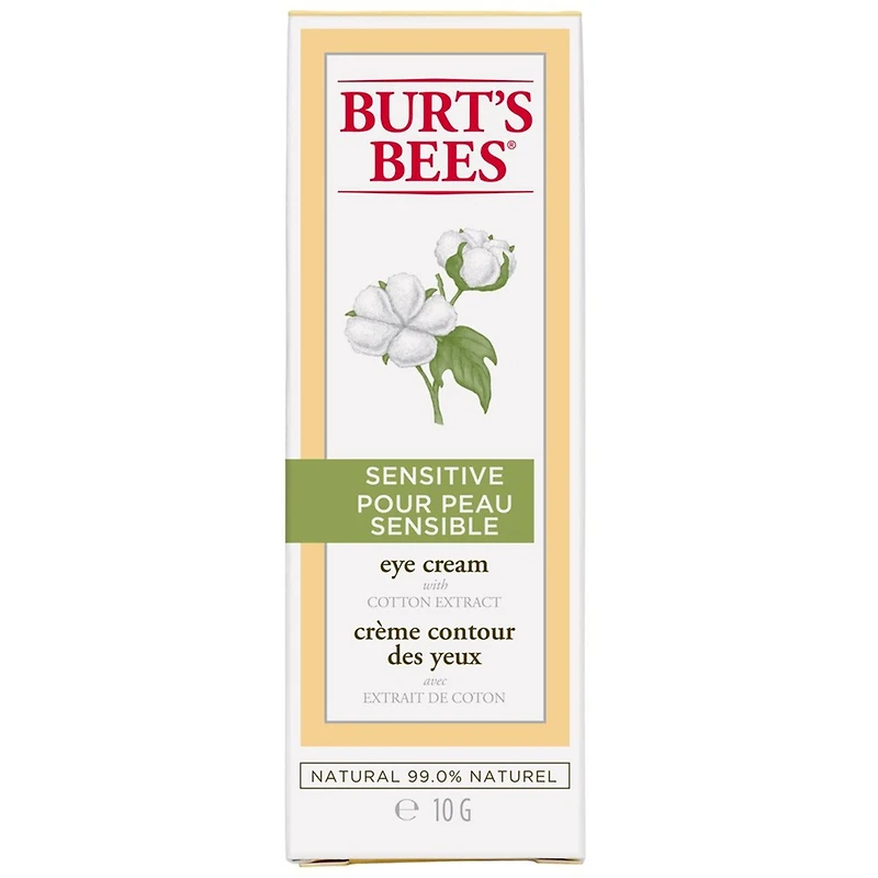 Crème douce pour les yeux, Solutions pour peaux sensibles» de Burt’s Bees® avec aloès et lait de riz