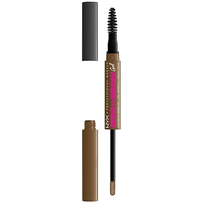Zero To Brow Longwear gel, Dual-ended Liquid Eyebrow Vegan Formula