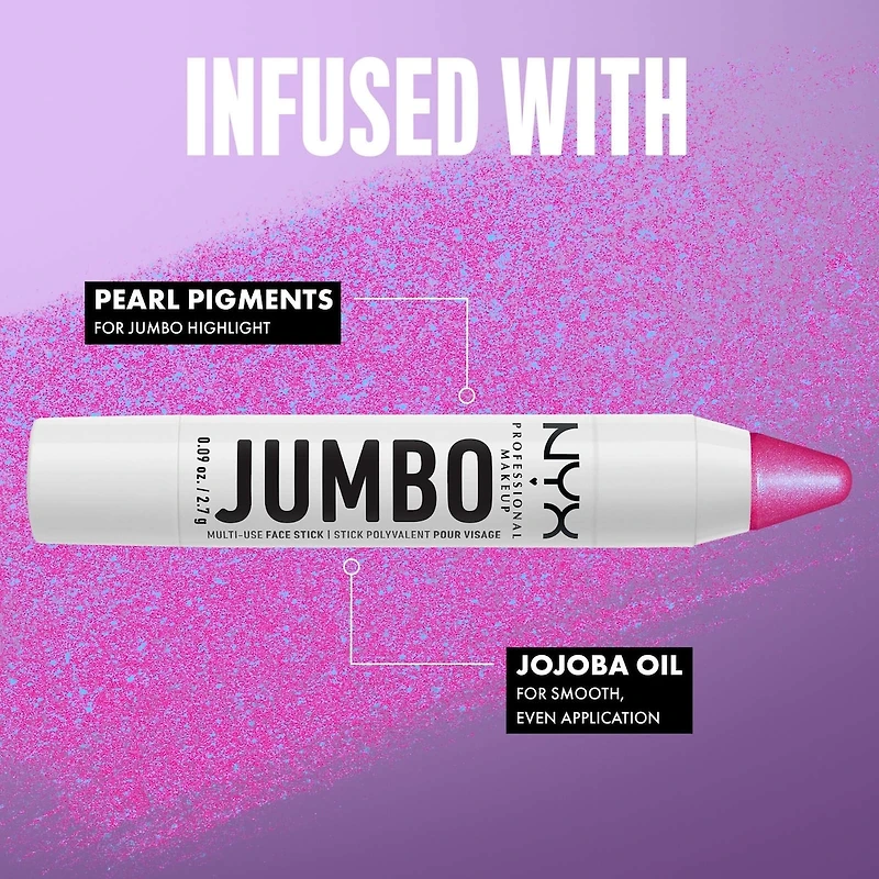 Jumbo Multi-Use Face Stick, Highlighter, Pearl Finish, Vegan Formula