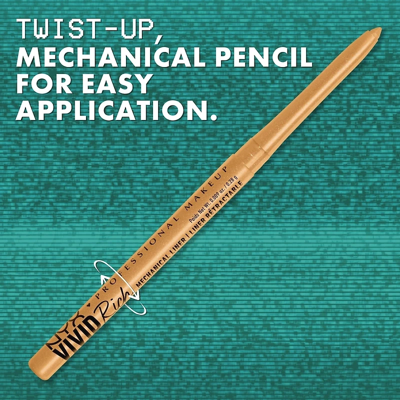 Vivid Rich Mechanical Pencil, Eyeliner, shades, Vegan Formula