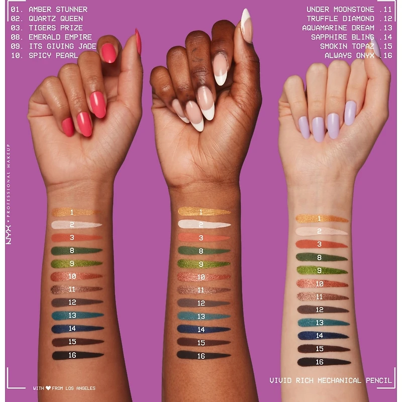 Vivid Rich Mechanical Pencil, Eyeliner, shades, Vegan Formula