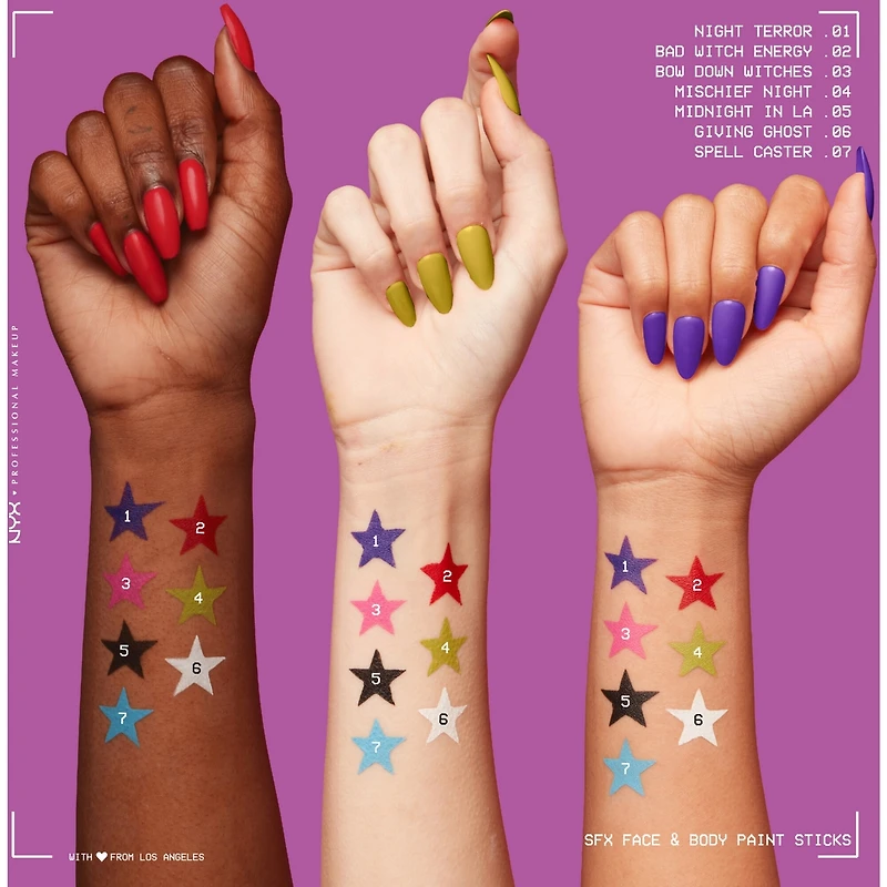 SFX Face & Body Paint Sticks, Halloween Limited Edition, Creamy formula, Matte Finish