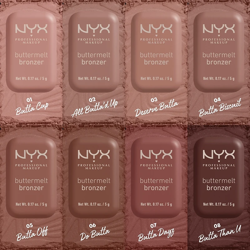 Buttermelt Bronzer, Powder 12 HR Wear, Fade Resistant & Transfer Resistant, Infused with Shea Butter