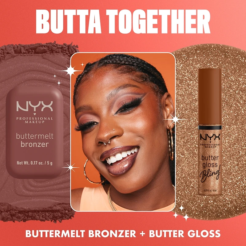 Butter Gloss Bling Lip Gloss, Non- Sticky High Shine, Universally Flattering