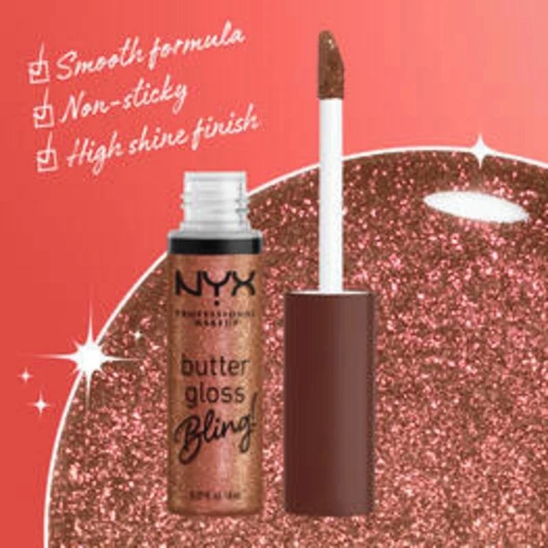 Butter Gloss Bling Lip Gloss, Non- Sticky High Shine, Universally Flattering