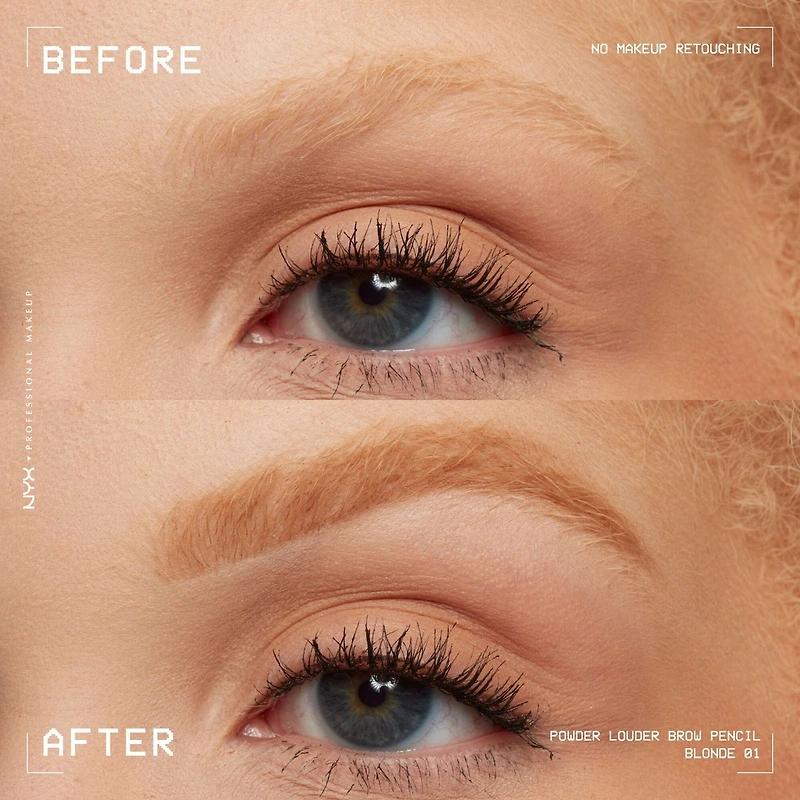Powder Louder, Brow Pencil, 12HR Wear, Buildable Thickening Micro-Fibers, Soft Matte Pigments, Natural Look, Vegan Formula