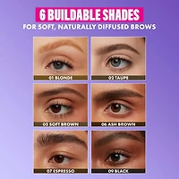 Powder Louder, Brow Pencil, 12HR Wear, Buildable Thickening Micro-Fibers, Soft Matte Pigments, Natural Look, Vegan Formula