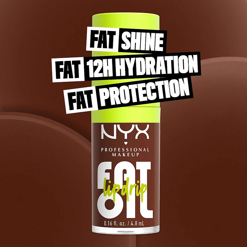 Fat Oil Lip Drip, Gloss, 12 HR Hydration, Non-sticky, High Shine Finish, Comfortable wear, Vegan Formula