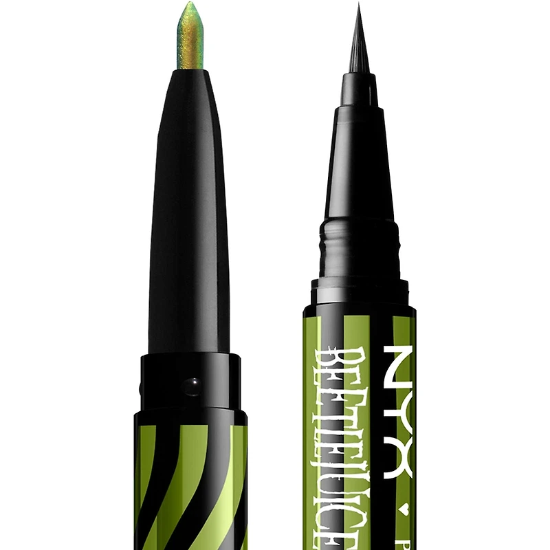 Ligneurs duo Beetlejuice Pin Stripe, Ligneurs double embout noir et chrome