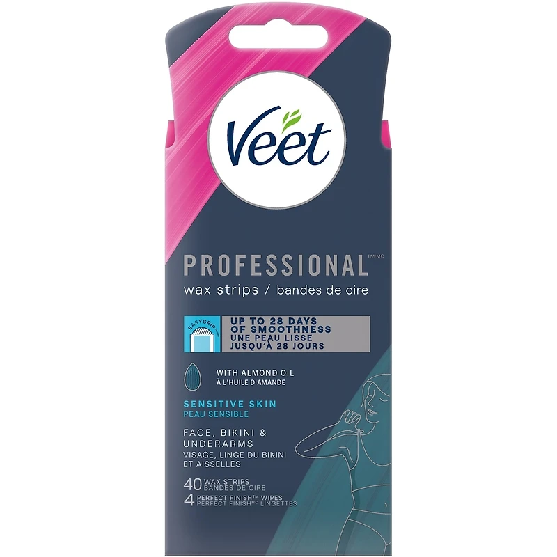 VEET® Professional™ Wax Strips Sensitive Skin - Face, Bikini & Underarm 40 ct (Packaging may vary)