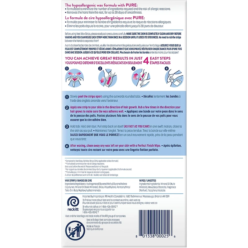 Veet® Pure™ Cold Wax Strips for Legs & Body