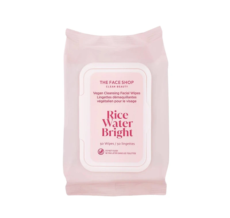 The Face Shop Rice Water Bright Vegan Cleansing Facial Wipes