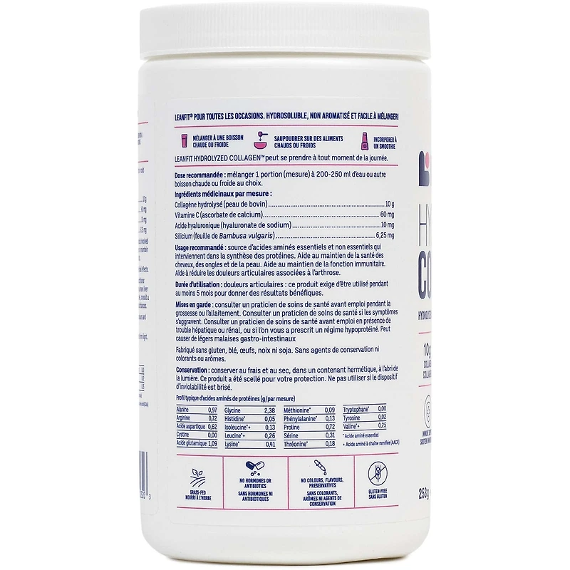 protéines de collagène hydrolyse, non aromatise