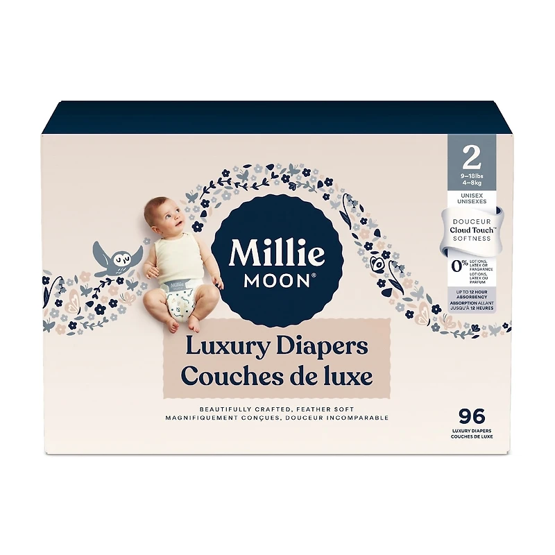 Couches de Luxe de Millie Moon, Taille 2, 96 unités