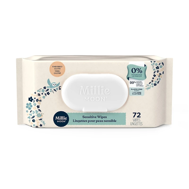Millie Moon Senstitive Wipes, 72 Count