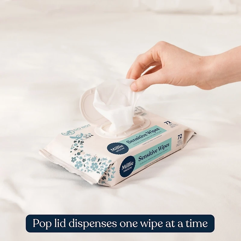 Millie Moon Senstitive Wipes, 72 Count