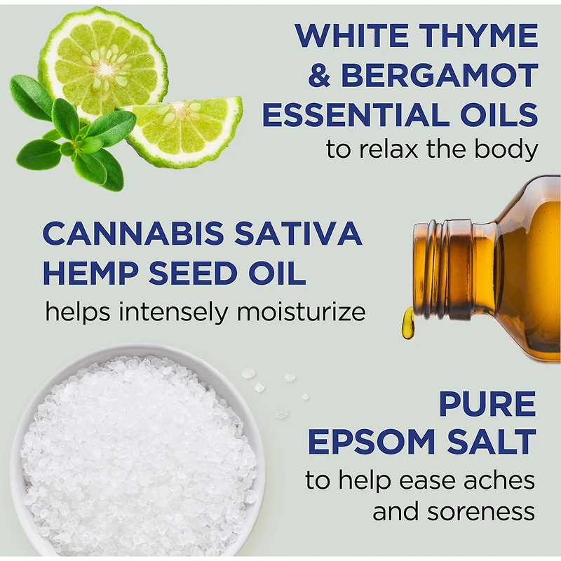 Salt Soak with Pure Epsom Salt, Cannabis Sativa Hemp Seed Oil