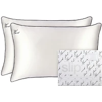 ensemble taies d'oreiller pure soie queen slip - tout juste marié