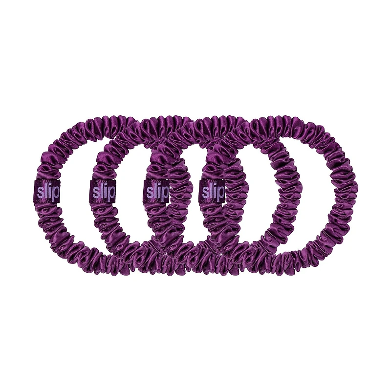 slip pure silk skinny scrunchies - maroon