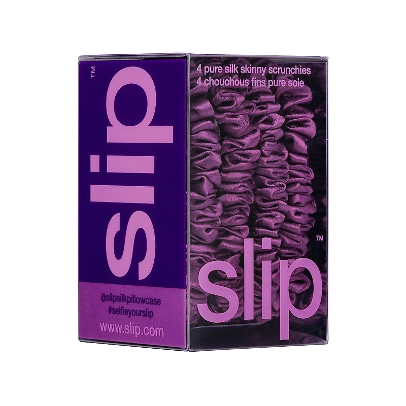 slip pure silk skinny scrunchies - maroon