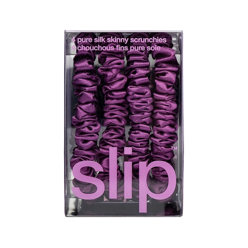 slip pure silk skinny scrunchies - maroon