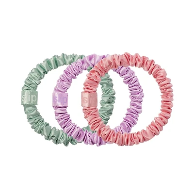 slip pure silk skinny scrunchie trio - lilac rose
