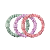 slip pure silk skinny scrunchie trio - lilac rose