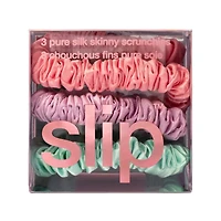 slip pure silk skinny scrunchie trio - lilac rose
