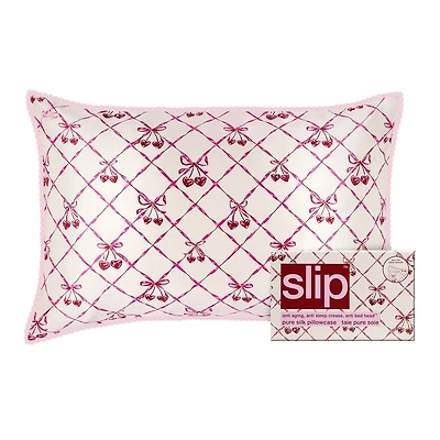 slip pure silk queen pillowcase with lace trim