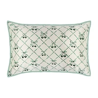 slip pure silk queen pillowcase with lace trim - wintergreen