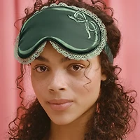 slip ensemble de soirée pyjama beauté pure soie avec ruban dentelle - rêves mentolés