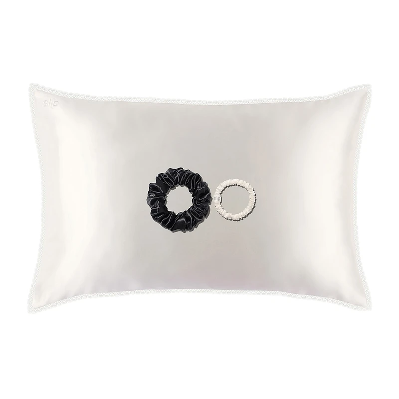 slip coffret cadeau queen pure soie avec ruban dentelle - charme