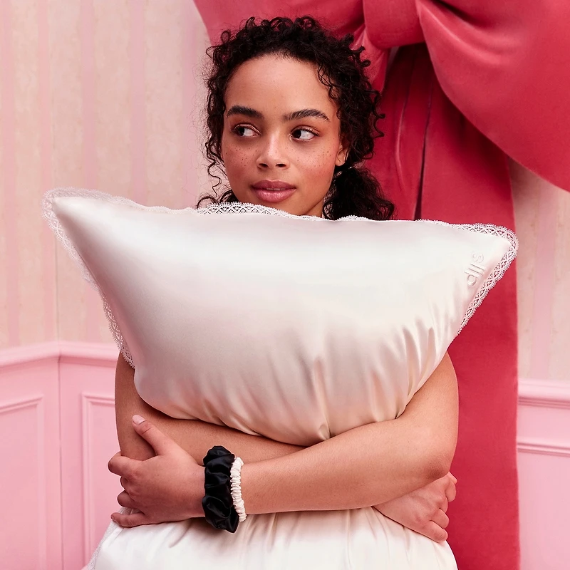 slip coffret cadeau queen pure soie avec ruban dentelle - charme